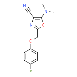 ChemSpider 2D Image | 5-(Dimethylamino)-2-[(4-fluorophenoxy)methyl]-1,3-oxazole-4-carbonitrile | C13H12FN3O2
