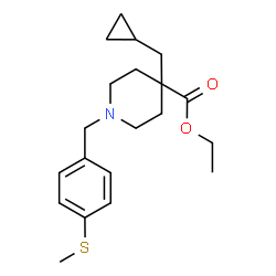 ChemSpider 2D Image | Ethyl 4-(cyclopropylmethyl)-1-[4-(methylsulfanyl)benzyl]-4-piperidinecarboxylate | C20H29NO2S