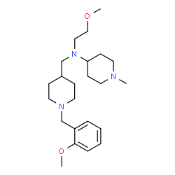 ChemSpider 2D Image | N-{[1-(2-Methoxybenzyl)-4-piperidinyl]methyl}-N-(2-methoxyethyl)-1-methyl-4-piperidinamine | C23H39N3O2