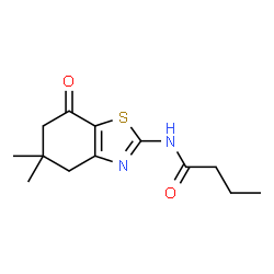 ChemSpider 2D Image | N-(5,5-Dimethyl-7-oxo-4,5,6,7-tetrahydro-benzothiazol-2-yl)-butyramide | C13H18N2O2S