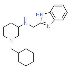 ChemSpider 2D Image | N-(1H-Benzimidazol-2-ylmethyl)-1-(cyclohexylmethyl)-3-piperidinamine | C20H30N4