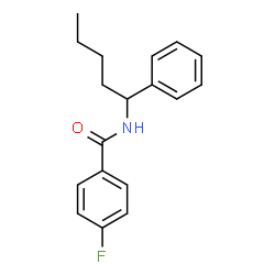 ChemSpider 2D Image | 4-Fluoro-N-(1-phenylpentyl)benzamide | C18H20FNO
