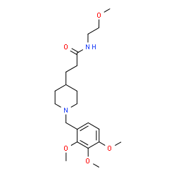 ChemSpider 2D Image | N-(2-Methoxyethyl)-3-[1-(2,3,4-trimethoxybenzyl)-4-piperidinyl]propanamide | C21H34N2O5