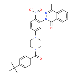 ChemSpider 2D Image | 2-{5-[4-(4-tert-Butylbenzoyl)piperazin-1-yl]-2-nitrophenyl}-4-methylphthalazin-1(2H)-one | C30H31N5O4