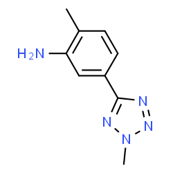 ChemSpider 2D Image | 2-Methyl-5-(2-methyl-2H-tetrazol-5-yl)aniline | C9H11N5
