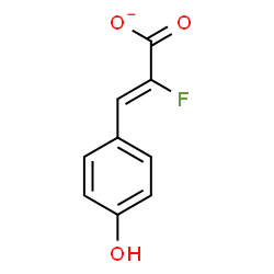 ChemSpider 2D Image | (2Z)-2-Fluoro-3-(4-hydroxyphenyl)acrylate | C9H6FO3