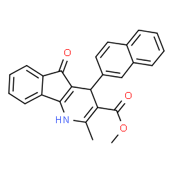 ChemSpider 2D Image | Methyl 2-methyl-4-(2-naphthyl)-5-oxo-4,5-dihydro-1H-indeno[1,2-b]pyridine-3-carboxylate | C25H19NO3