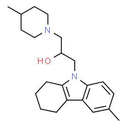 ChemSpider 2D Image | 1-(4-Methyl-1-piperidinyl)-3-(6-methyl-1,2,3,4-tetrahydro-9H-carbazol-9-yl)-2-propanol | C22H32N2O