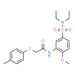 ChemSpider 2D Image | N-[5-(Diethylsulfamoyl)-2-methoxyphenyl]-2-[(4-methylphenyl)sulfanyl]acetamide | C20H26N2O4S2