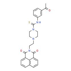 ChemSpider 2D Image | N-(3-Acetylphenyl)-4-[2-(1,3-dioxo-1H-benzo[de]isoquinolin-2(3H)-yl)ethyl]-1-piperazinecarbothioamide | C27H26N4O3S