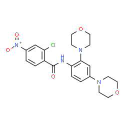 ChemSpider 2D Image | 2-Chloro-N-[2,4-di(4-morpholinyl)phenyl]-4-nitrobenzamide | C21H23ClN4O5