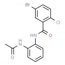 ChemSpider 2D Image | N-(2-Acetamidophenyl)-5-bromo-2-chlorobenzamide | C15H12BrClN2O2