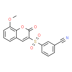 ChemSpider 2D Image | 3-[(8-Methoxy-2-oxo-2H-chromen-3-yl)sulfonyl]benzonitrile | C17H11NO5S
