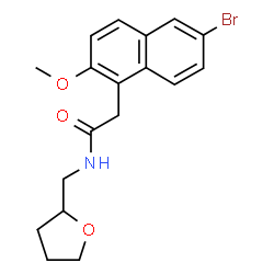 ChemSpider 2D Image | 2-(6-Bromo-2-methoxy-1-naphthyl)-N-(tetrahydro-2-furanylmethyl)acetamide | C18H20BrNO3