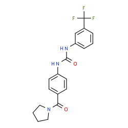ChemSpider 2D Image | 1-[4-(1-Pyrrolidinylcarbonyl)phenyl]-3-[3-(trifluoromethyl)phenyl]urea | C19H18F3N3O2
