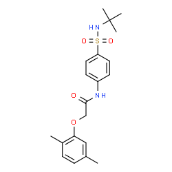 ChemSpider 2D Image | 2-(2,5-Dimethylphenoxy)-N-{4-[(2-methyl-2-propanyl)sulfamoyl]phenyl}acetamide | C20H26N2O4S