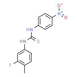 ChemSpider 2D Image | 1-(3-Fluoro-4-methylphenyl)-3-(4-nitrophenyl)thiourea | C14H12FN3O2S