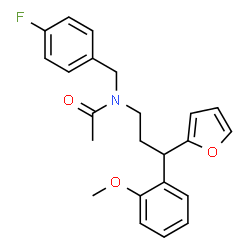 ChemSpider 2D Image | N-(4-Fluorobenzyl)-N-[3-(2-furyl)-3-(2-methoxyphenyl)propyl]acetamide | C23H24FNO3
