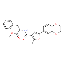 ChemSpider 2D Image | Methyl N-[5-(2,3-dihydro-1,4-benzodioxin-6-yl)-2-methyl-3-furoyl]phenylalaninate | C24H23NO6