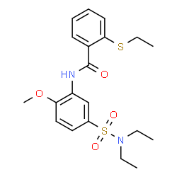 ChemSpider 2D Image | N-[5-(Diethylsulfamoyl)-2-methoxyphenyl]-2-(ethylsulfanyl)benzamide | C20H26N2O4S2