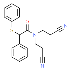 ChemSpider 2D Image | N,N-Bis(2-cyanoethyl)-2-phenyl-2-(phenylsulfanyl)acetamide | C20H19N3OS
