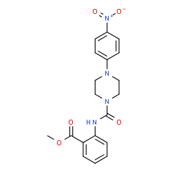 ChemSpider 2D Image | Methyl 2-({[4-(4-nitrophenyl)-1-piperazinyl]carbonyl}amino)benzoate | C19H20N4O5