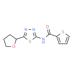 ChemSpider 2D Image | N-[5-(2-oxolanyl)-1,3,4-thiadiazol-2-yl]-2-thiophenecarboxamide | C11H11N3O2S2