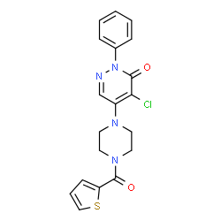 ChemSpider 2D Image | 4-Chloro-2-phenyl-5-[4-(2-thienylcarbonyl)-1-piperazinyl]-3(2H)-pyridazinone | C19H17ClN4O2S