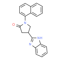 ChemSpider 2D Image | 4-(1H-Benzimidazol-2-yl)-1-(1-naphthyl)-2-pyrrolidinone | C21H17N3O