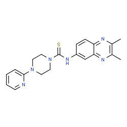 ChemSpider 2D Image | N-(2,3-Dimethyl-6-quinoxalinyl)-4-(2-pyridinyl)-1-piperazinecarbothioamide | C20H22N6S