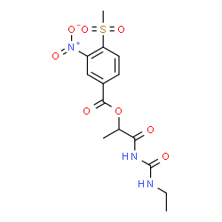 ChemSpider 2D Image | 1-[(Ethylcarbamoyl)amino]-1-oxo-2-propanyl 4-(methylsulfonyl)-3-nitrobenzoate | C14H17N3O8S