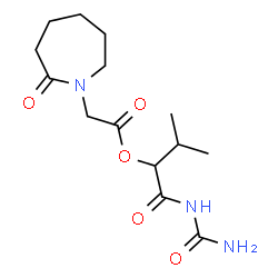 ChemSpider 2D Image | 1-(Carbamoylamino)-3-methyl-1-oxo-2-butanyl (2-oxo-1-azepanyl)acetate | C14H23N3O5