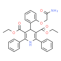 ChemSpider 2D Image | Diethyl 4-[2-(2-amino-2-oxoethoxy)phenyl]-2,6-diphenyl-1,4-dihydro-3,5-pyridinedicarboxylate | C31H30N2O6