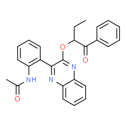 ChemSpider 2D Image | N-(2-{3-[(1-Oxo-1-phenyl-2-butanyl)oxy]-2-quinoxalinyl}phenyl)acetamide | C26H23N3O3