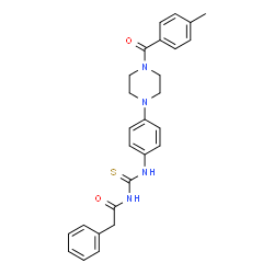 ChemSpider 2D Image | N-({4-[4-(4-Methylbenzoyl)-1-piperazinyl]phenyl}carbamothioyl)-2-phenylacetamide | C27H28N4O2S
