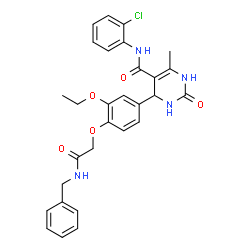 ChemSpider 2D Image | 4-{4-[2-(Benzylamino)-2-oxoethoxy]-3-ethoxyphenyl}-N-(2-chlorophenyl)-6-methyl-2-oxo-1,2,3,4-tetrahydro-5-pyrimidinecarboxamide | C29H29ClN4O5