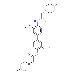 ChemSpider 2D Image | N,N'-(3,3'-Dimethoxy-4,4'-biphenyldiyl)bis[2-(4-methyl-1-piperidinyl)acetamide] | C30H42N4O4