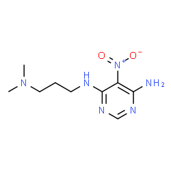 ChemSpider 2D Image | N-[3-(Dimethylamino)propyl]-5-nitro-4,6-pyrimidinediamine | C9H16N6O2