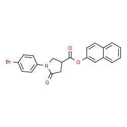 ChemSpider 2D Image | 2-Naphthyl 1-(4-bromophenyl)-5-oxo-3-pyrrolidinecarboxylate | C21H16BrNO3