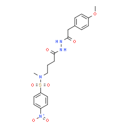 ChemSpider 2D Image | N-(4-{2-[(4-Methoxyphenyl)acetyl]hydrazino}-4-oxobutyl)-N-methyl-4-nitrobenzenesulfonamide | C20H24N4O7S