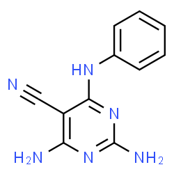 ChemSpider 2D Image | 2,4-Diamino-6-anilino-5-pyrimidinecarbonitrile | C11H10N6
