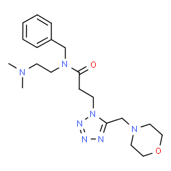 ChemSpider 2D Image | N-Benzyl-N-[2-(dimethylamino)ethyl]-3-[5-(4-morpholinylmethyl)-1H-tetrazol-1-yl]propanamide | C20H31N7O2