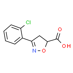 ChemSpider 2D Image | 3-(2-chlorophenyl)-4,5-dihydroisoxazole-5-carboxylic acid | C10H8ClNO3