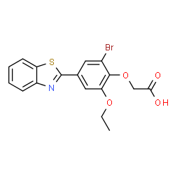ChemSpider 2D Image | [4-(1,3-Benzothiazol-2-yl)-2-bromo-6-ethoxyphenoxy]acetic acid | C17H14BrNO4S