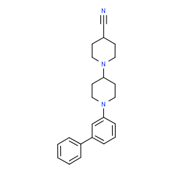 ChemSpider 2D Image | 1'-(3-Biphenylyl)-1,4'-bipiperidine-4-carbonitrile | C23H27N3