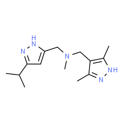 ChemSpider 2D Image | 1-(3,5-Dimethyl-1H-pyrazol-4-yl)-N-[(3-isopropyl-1H-pyrazol-5-yl)methyl]-N-methylmethanamine | C14H23N5