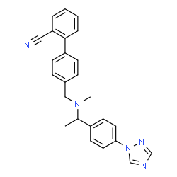 ChemSpider 2D Image | 4'-[(Methyl{1-[4-(1H-1,2,4-triazol-1-yl)phenyl]ethyl}amino)methyl]-2-biphenylcarbonitrile | C25H23N5