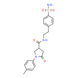 ChemSpider 2D Image | 1-(4-Methylphenyl)-5-oxo-N-[2-(4-sulfamoylphenyl)ethyl]-3-pyrrolidinecarboxamide | C20H23N3O4S