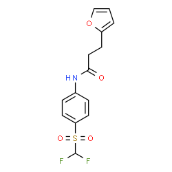 ChemSpider 2D Image | N-{4-[(Difluoromethyl)sulfonyl]phenyl}-3-(2-furyl)propanamide | C14H13F2NO4S
