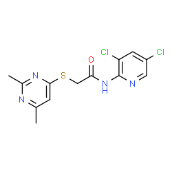 ChemSpider 2D Image | N-(3,5-dichloro-2-pyridyl)-2-(2,6-dimethylpyrimidin-4-yl)sulfanyl-acetamide | C13H12Cl2N4OS